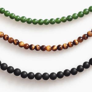 Mens beaded shop necklace with pendant