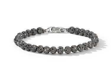 Shop Spiritual Bead bracelet with pavé black diamonds.