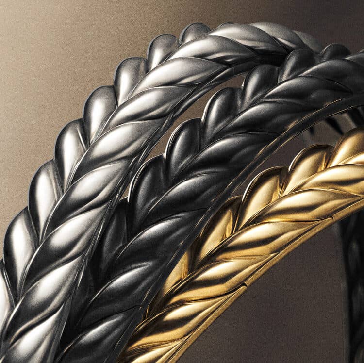 David Yurman Chevron bracelets details. 
