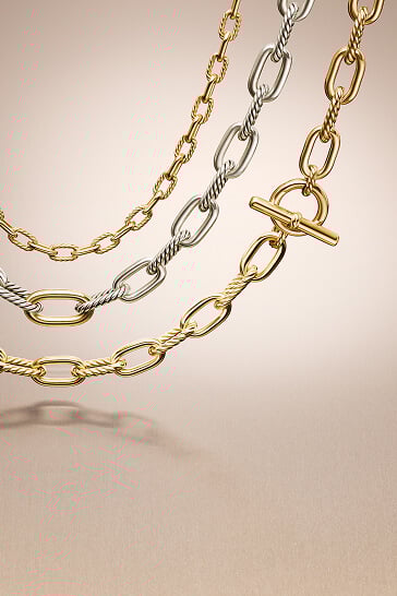 Three David Yurman necklaces for women.