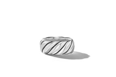Shop Sculpted Cable band ring in sterling silver.