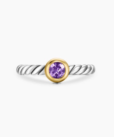 David Yurman Amethyst Petite Cable Ring