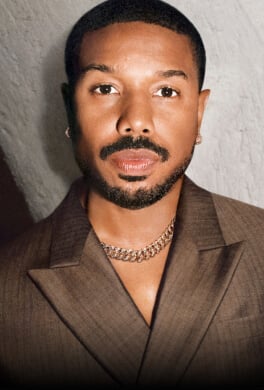 Michael B. Jordan wearing a David Yurman Curb Chain necklace.