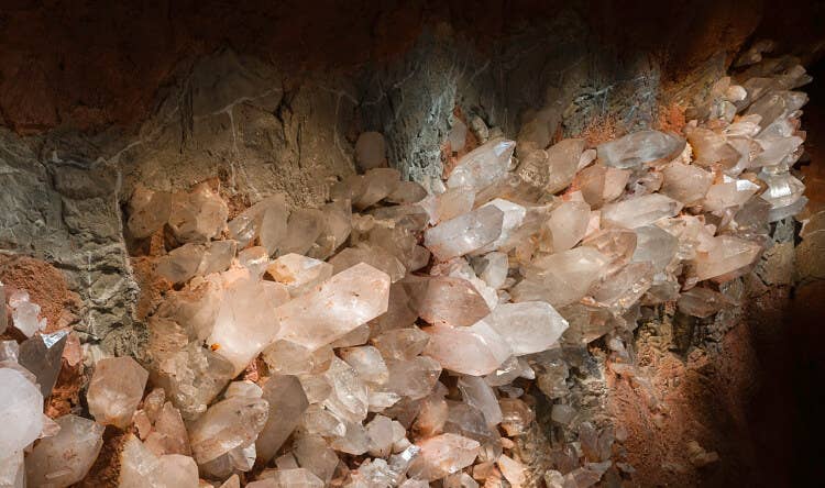 A close up image of the crystals in the museum.