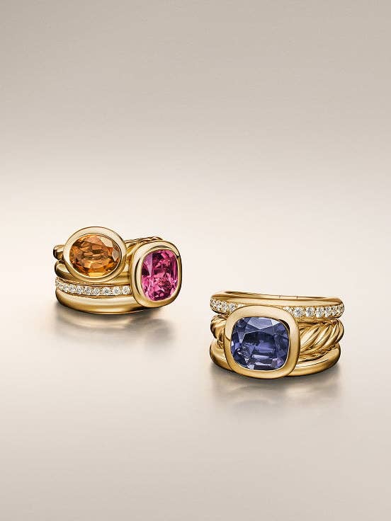 A pair of David Yurman women's rings. 