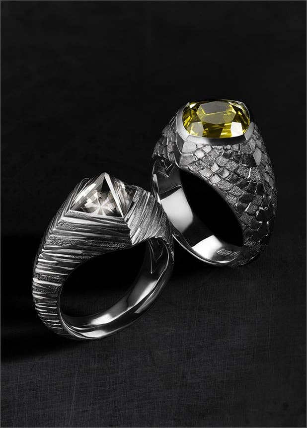 EY Signature Ring with yellow-green tourmaline.