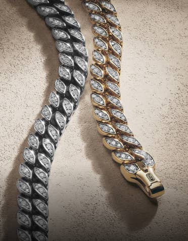Two David Yurman Curb Chain bracelets.