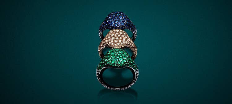 David Yurman Pav&eacute; rings.
