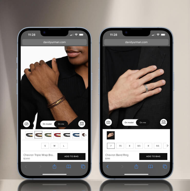 David Yurman virtual try on.