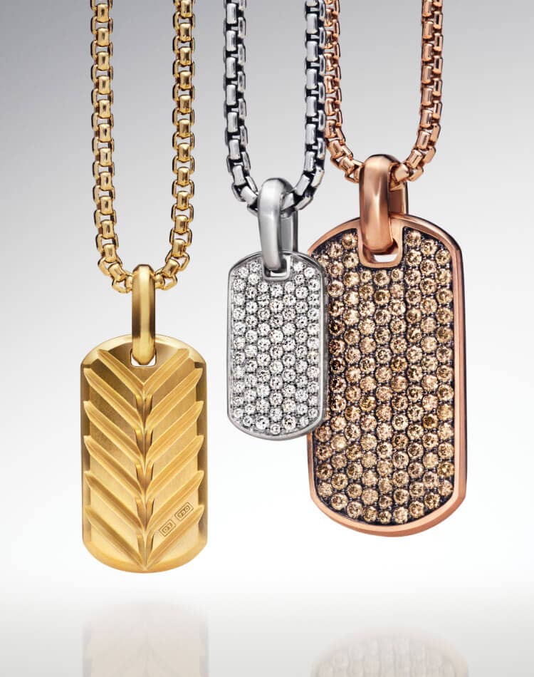David Yurman's tag pendants for men.