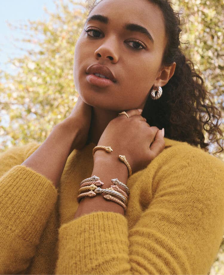 An image of Chandler Kinney wearing Renaissance bracelets.