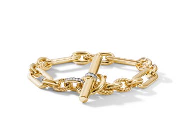 shop lexington chain bracelet in 18k yellow gold with diamonds.