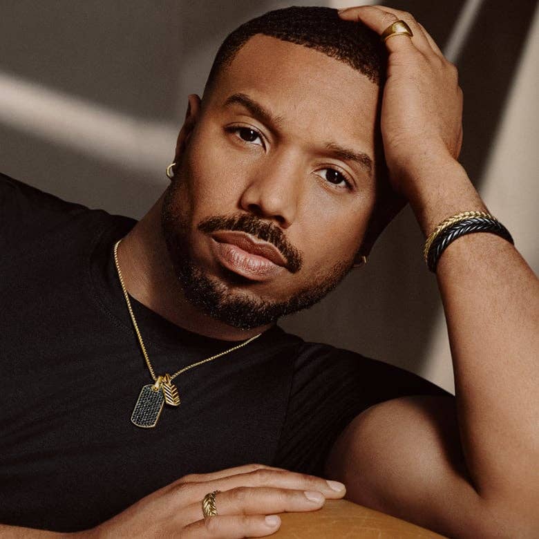 Michael B Jordan wearing David Yurman Chevron.
