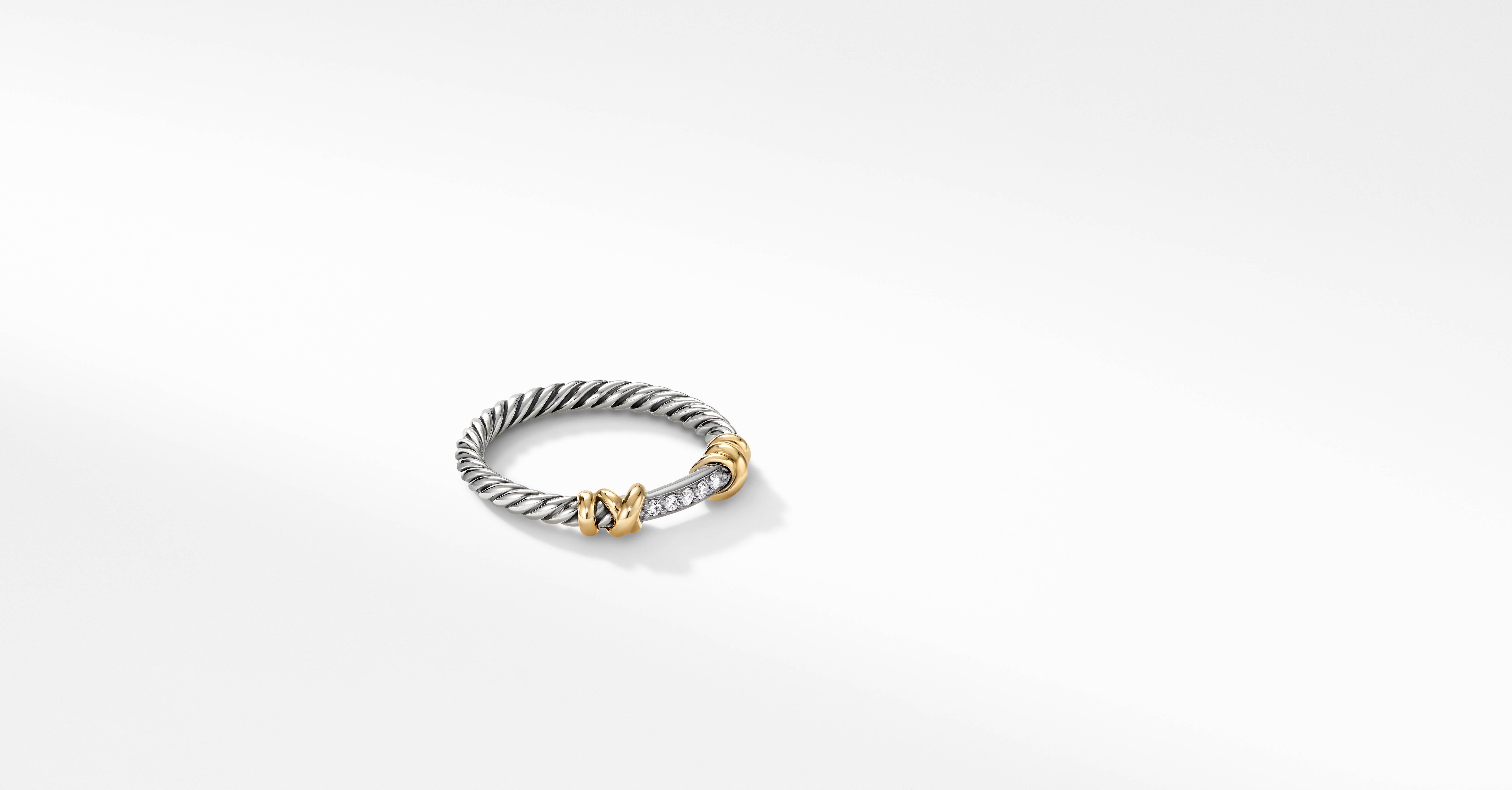 ビタミンカラーのハーモニー デイビット・ユーマン レディース リング アクセサリー Petite Helena Color Ring with 18K  Yellow Gold and Pave Diamonds