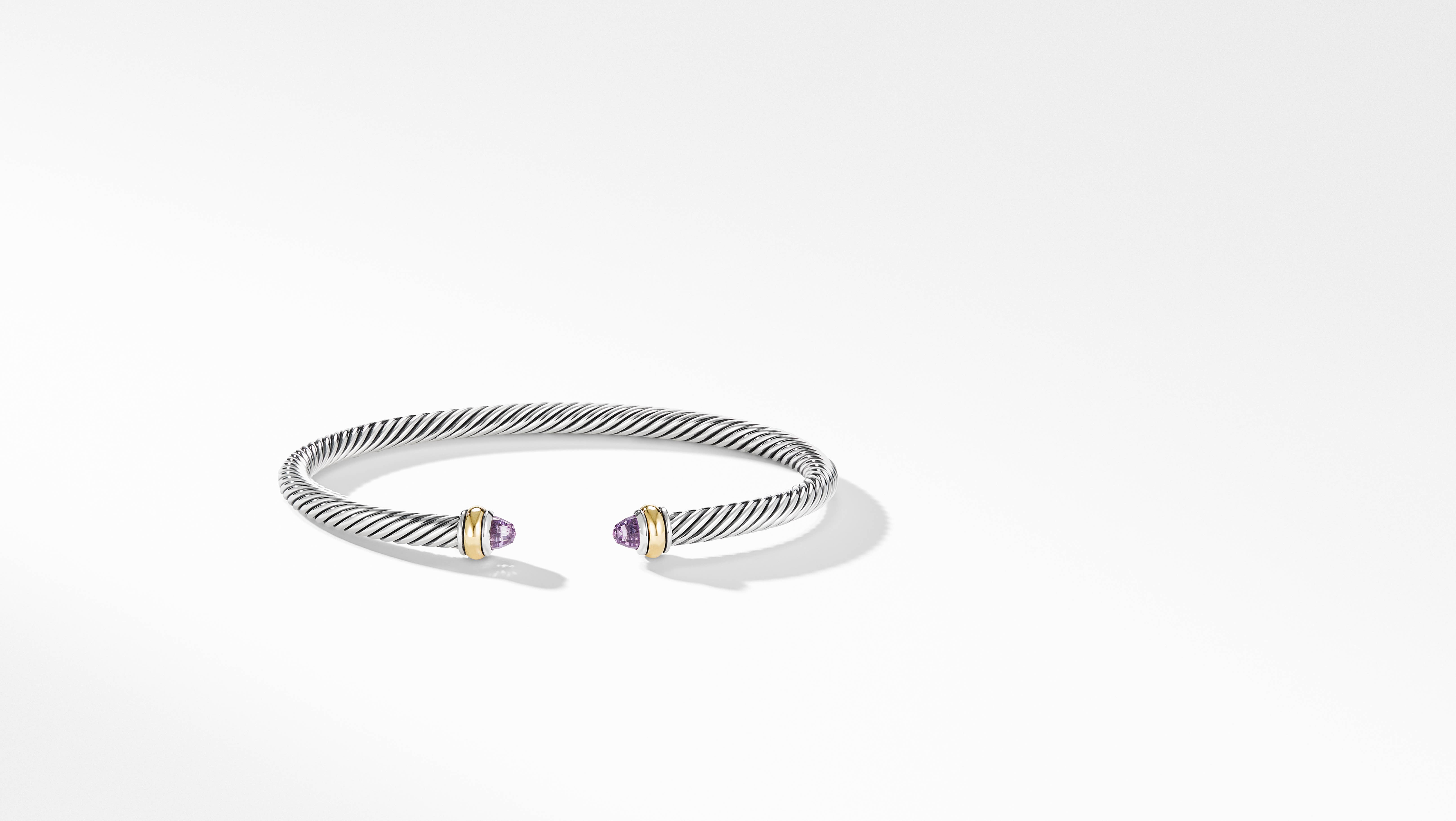David Yurman | Cable Classics Bracelet in Sterling Silver with Amethyst and 18K Yellow Gold