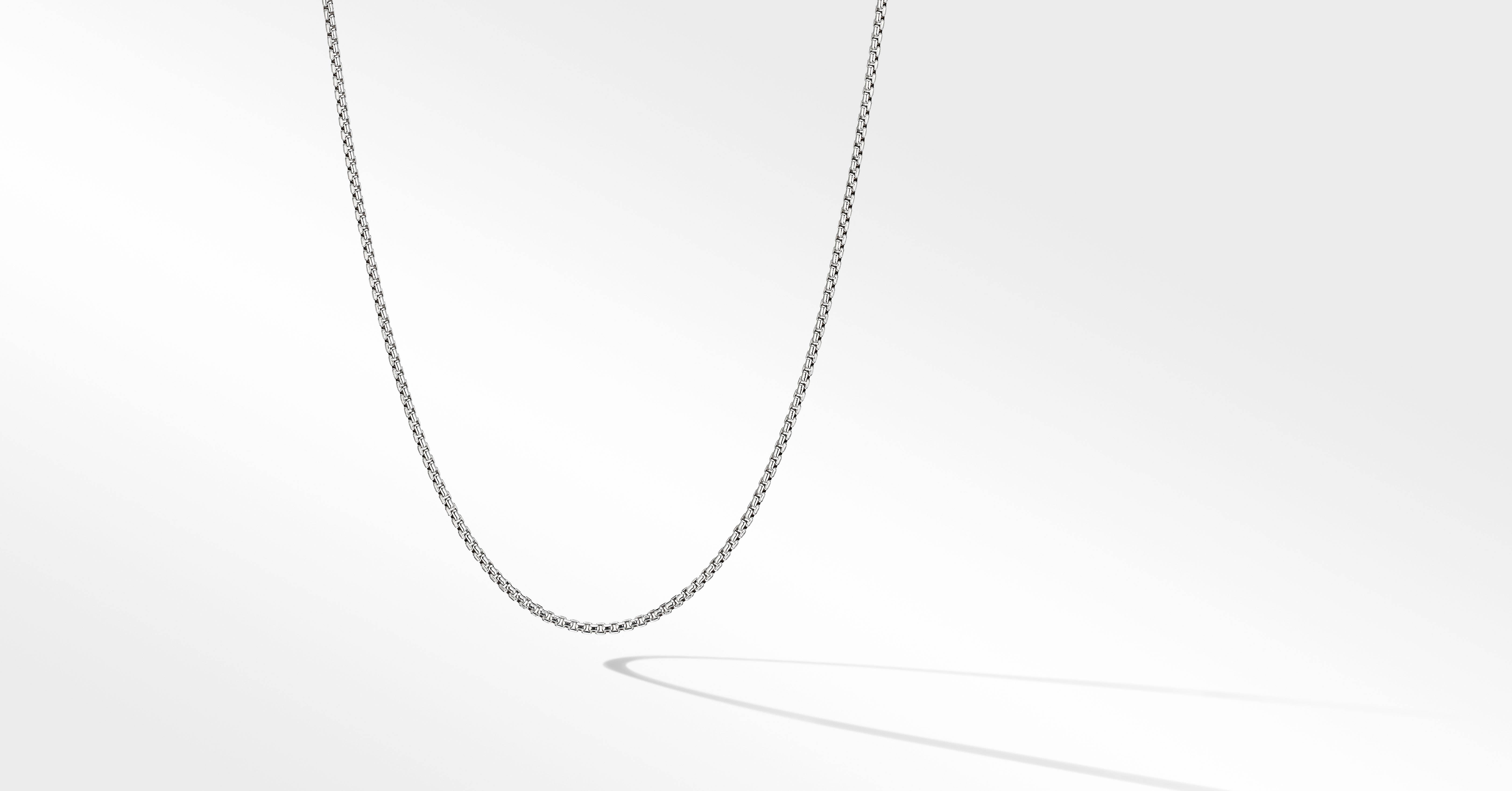 Box Chain Necklace in 18K White Gold, 1 