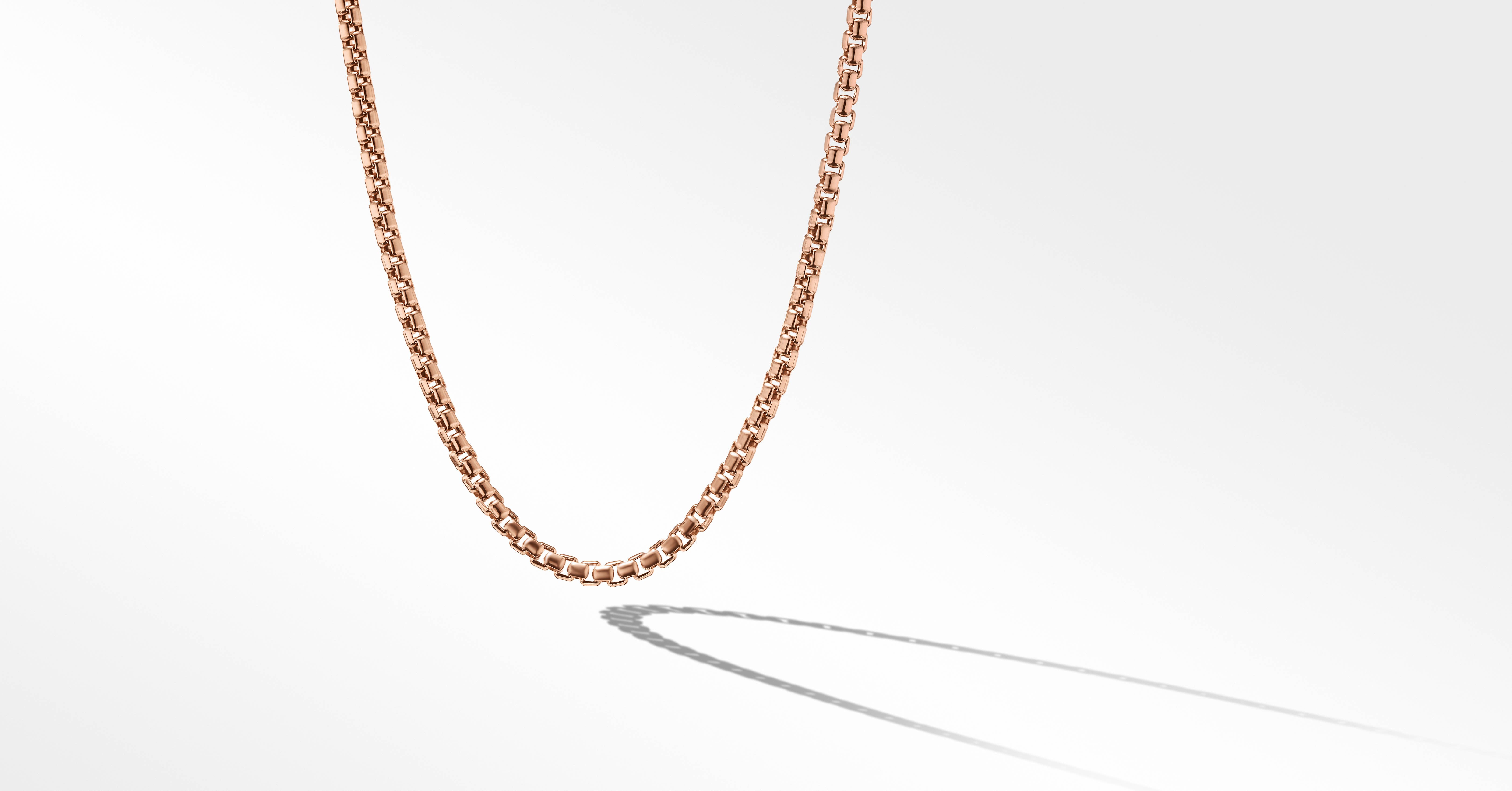 Box Chain Necklace in 18K Rose Gold 