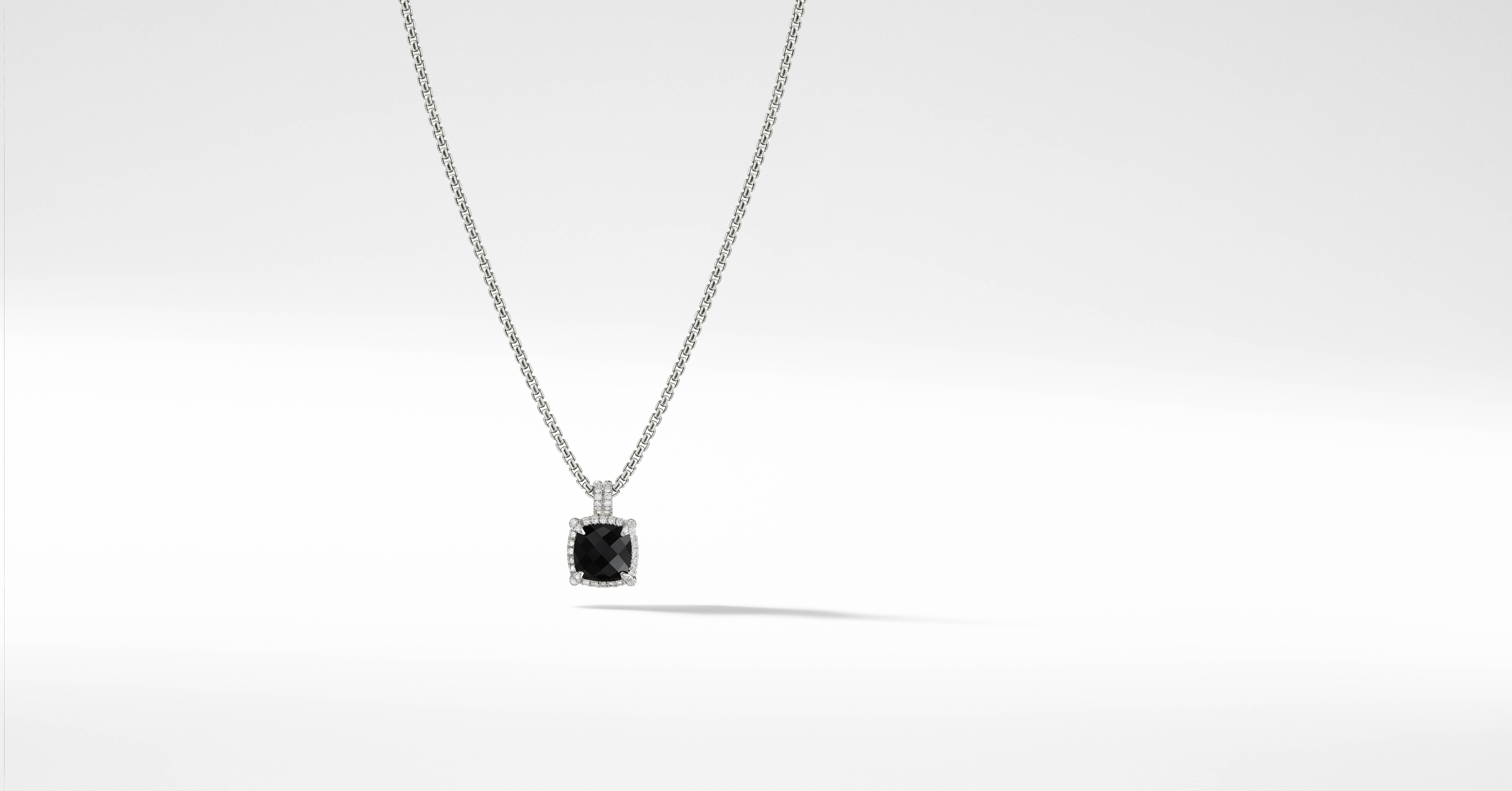 Bezel Pendant Necklace with Black Onyx 