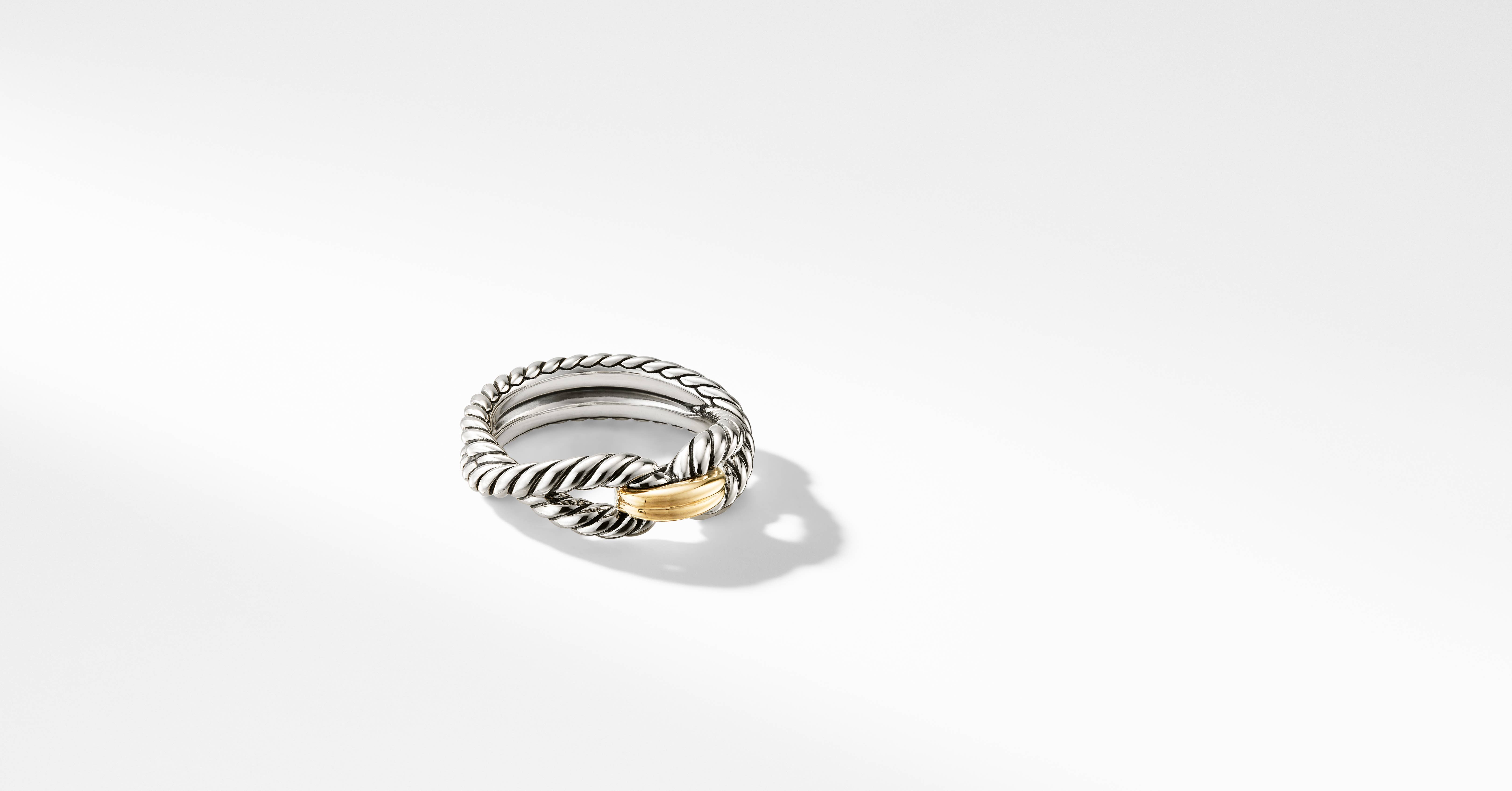 David Yurman | Cable Loop Band Ring in Sterling Silver with 18K Yellow Gold