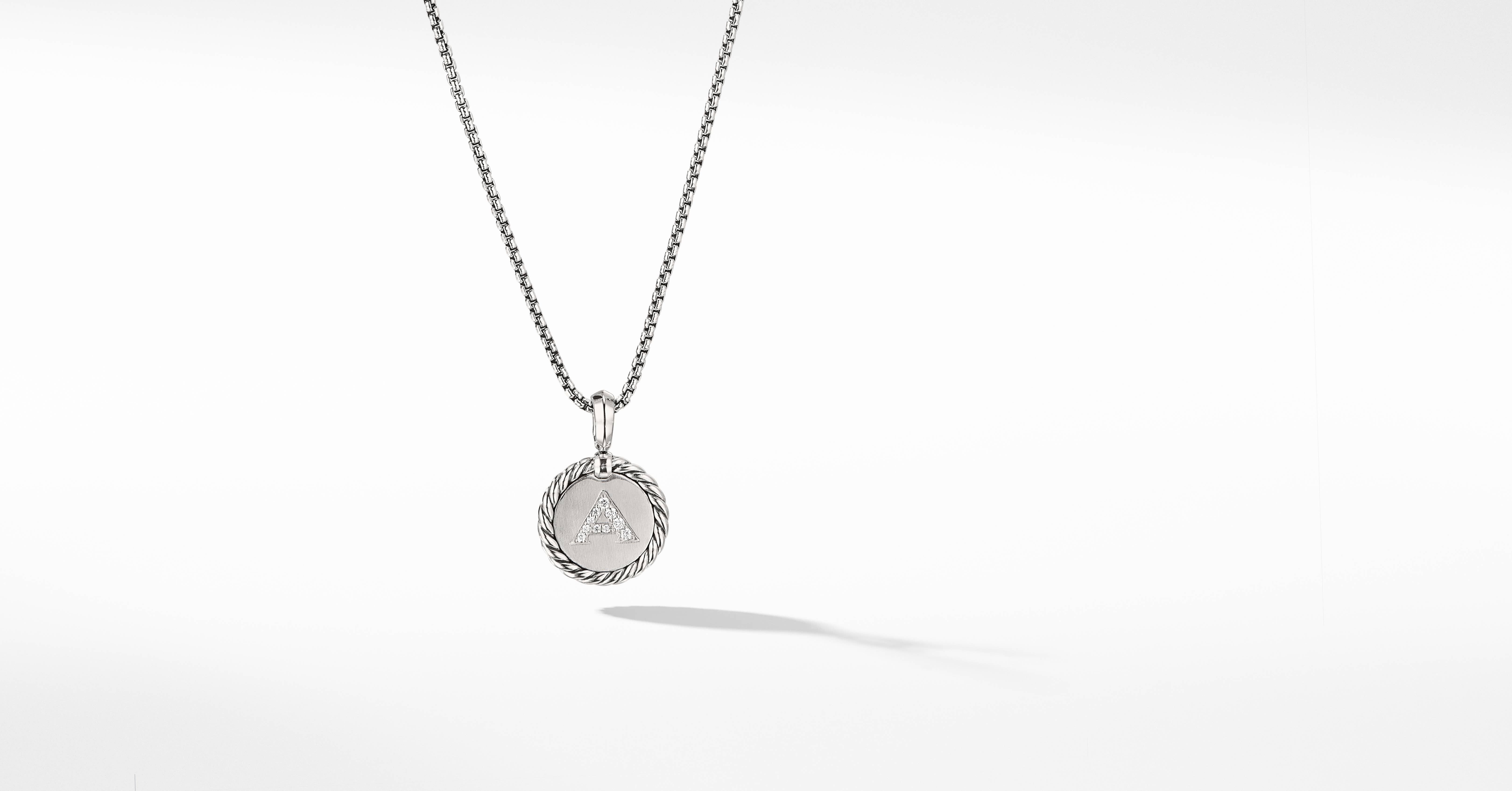A Initial Charm with Pavé Diamonds 