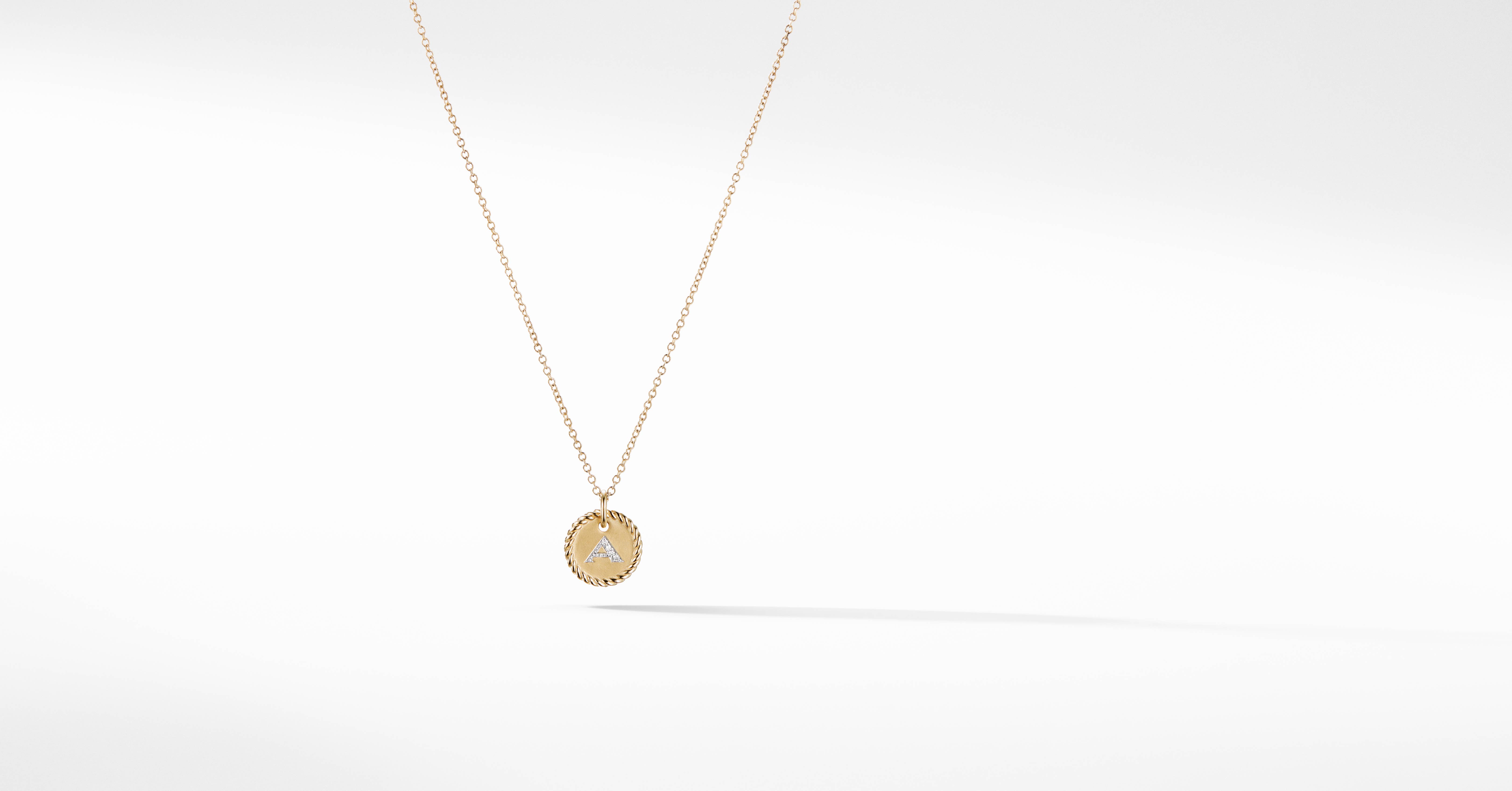 A Initial Charm Necklace in 18K Yellow 