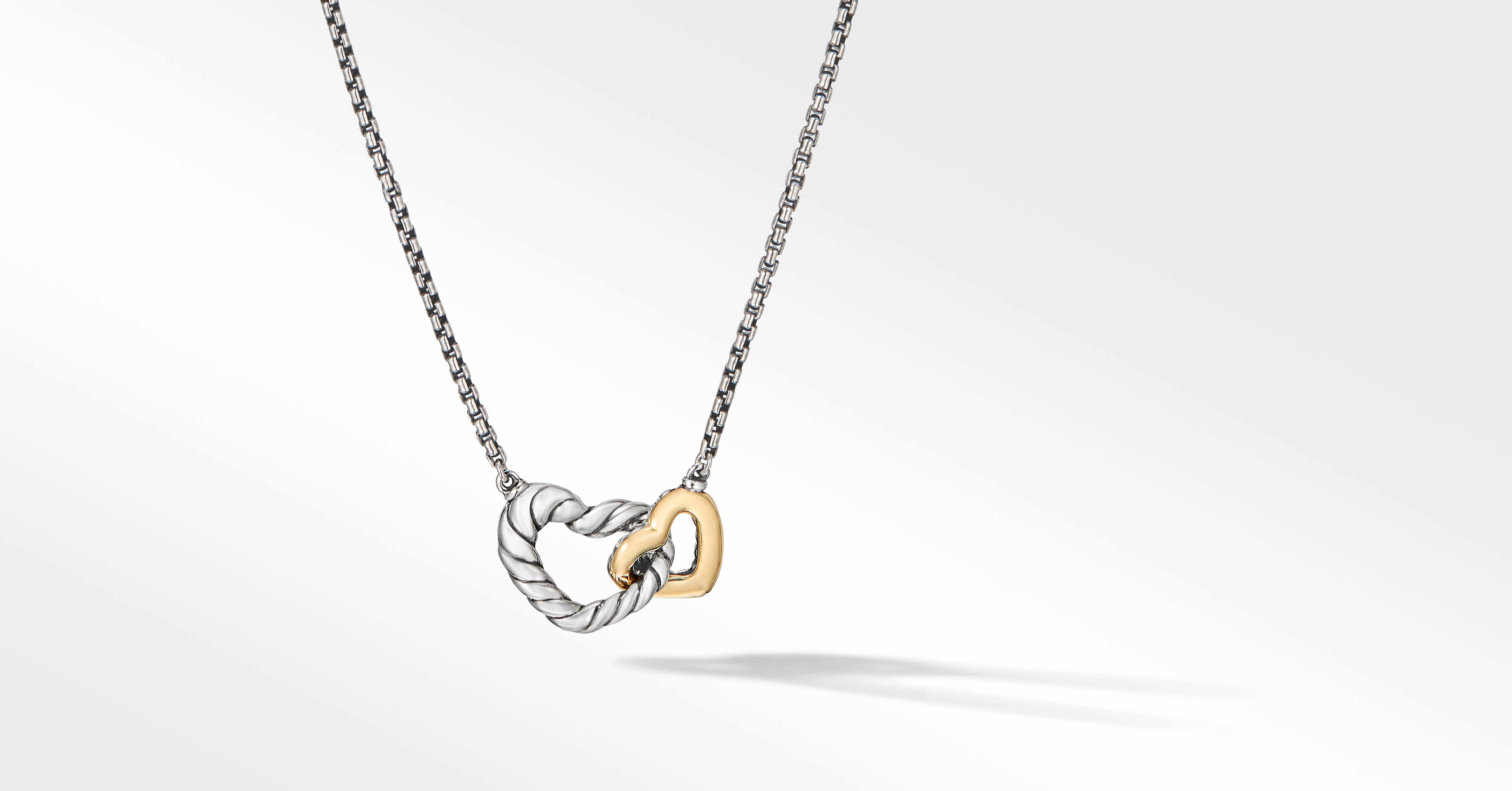 Interlocking Heart Necklace with 18K 