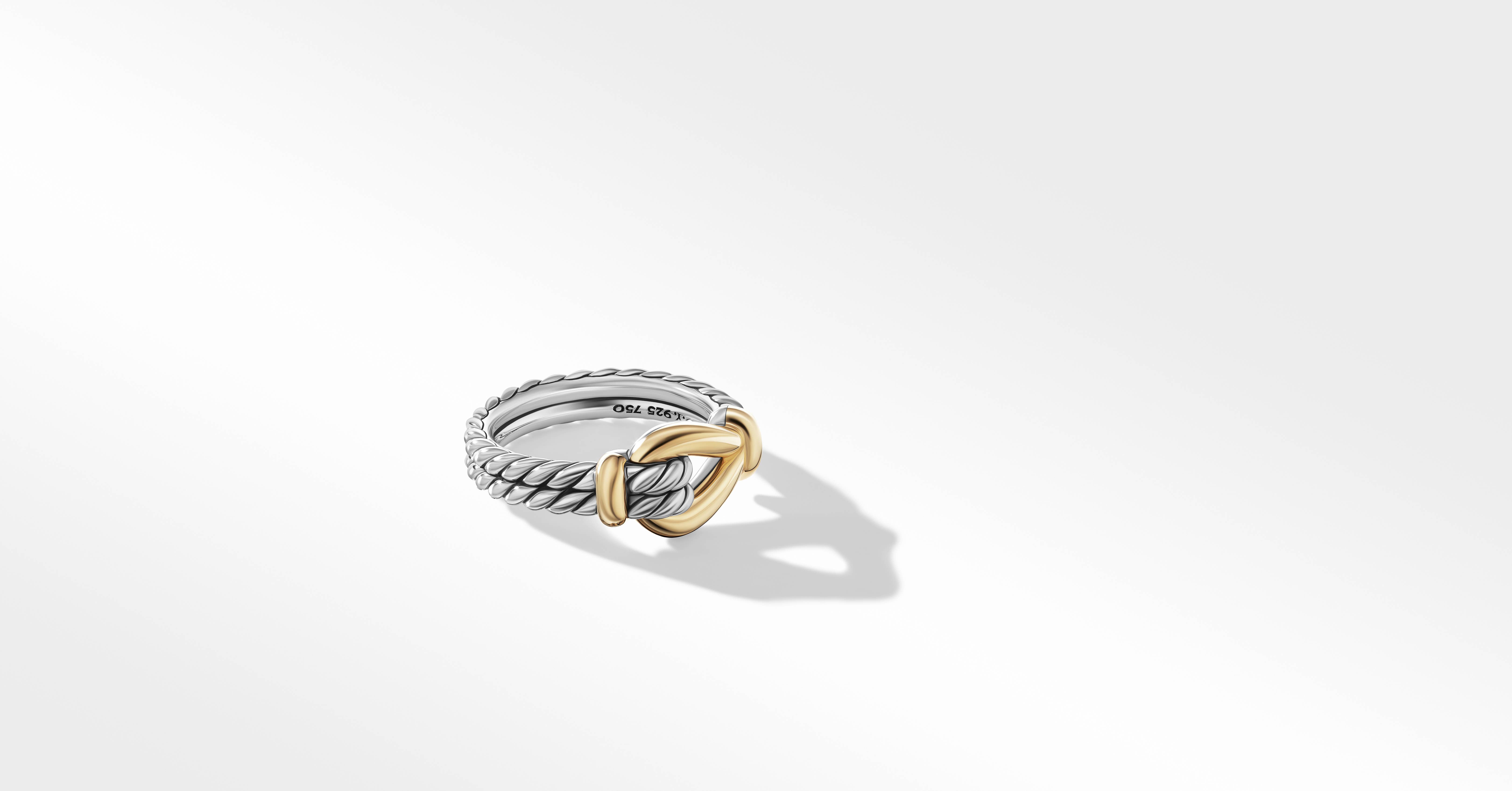 David Yurman | Thoroughbred Loop Ring in Sterling Silver with 18K Yellow Gold