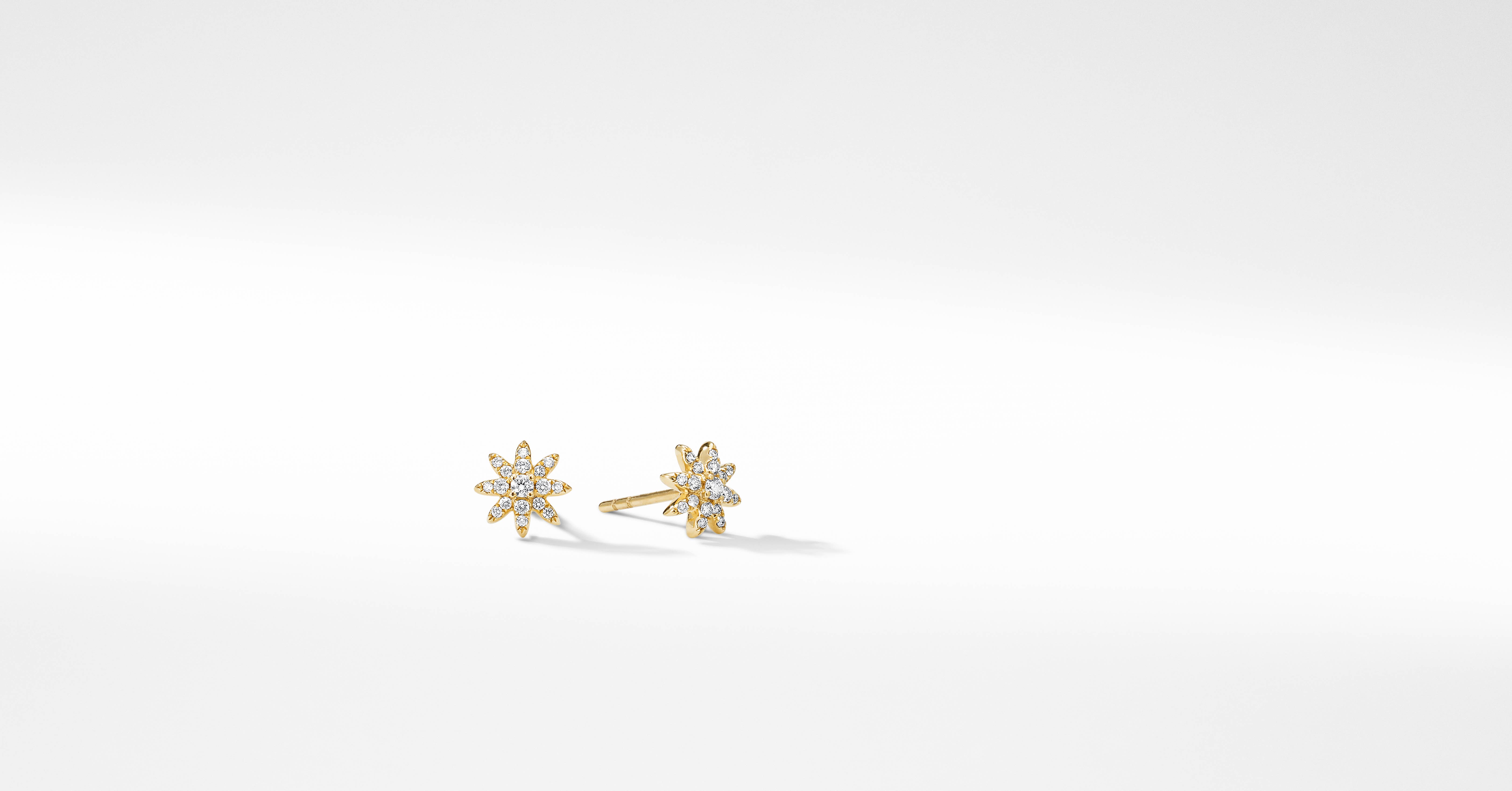 David Yurman | Petite Starburst Stud Earrings in 18K Yellow Gold with Full Pavé Diamonds